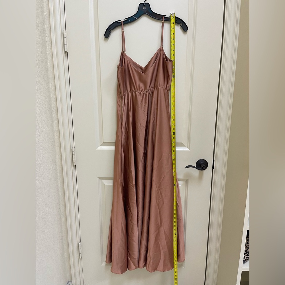 Show Me Your Mumu Faith Maxi Dress in Copper Luxe Satin - S - Picture 3 of 6